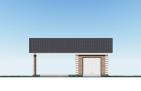 Эскизный проект одноэтажного гаража с навесом и отделкой облицовочным кирпичом